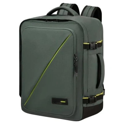 Image de American Tourister Take2Cabin sac de cabine Easyjet 45 x 36 20 cm, 38 L, 0,70 kg, bagage à main, dos d&#039;avion M, sous siège, vert (Dark Forest)