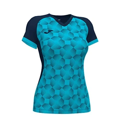 Afbeelding van Joma T shirt met korte mouwen Supernova III Marineblauw Fluor Turquoise, 901431.342.XL