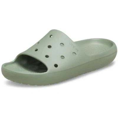 Afbeelding van Crocs Classic Slide V2 slipper, uniseks, Groen schuim.