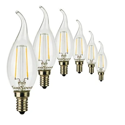 Afbeelding van SunSeed 6 x led filament, vlam, E14, 2 W, komt overeen met 25 warm wit, 2700 K
