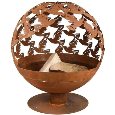 Afbeelding van Fancy Flames Vuurbal Laser Cut Vogels Roest