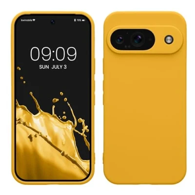 Afbeelding van kwmobile telefoonhoesje geschikt voor Google Pixel 9 Hoesje smartphone Precisie camera uitsnede In honinggeel