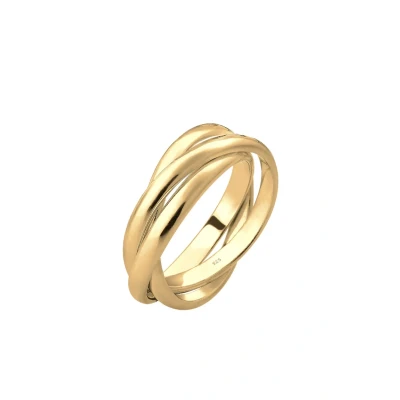 Afbeelding van Elli TRIO Basic Ring goldcoloured, Dames, Maat: 54, Gold coloured