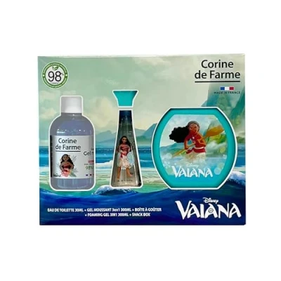 Afbeelding van Corine de Farme Vaiana set met eau toilette 50 ml, schuimbad 300 ml en broodtrommel cadeau voor meisjes geur kinderen vanillegeur 3 in 1 fruitige gel