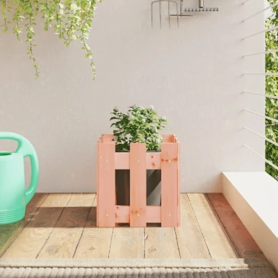 Afbeelding van Plantenbak met hekontwerp 30x30x30 cm massief dougashout