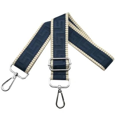 Afbeelding van Verstelbare schouderriem voor tassen, breedte 3,8 cm, met zilverkleurige karabijnhaak, draagriem dameshandtassen, donkerblauw, K1
