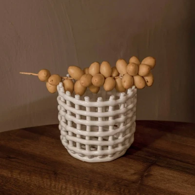 Afbeelding van Ferm Living Keramische Mand Small wit