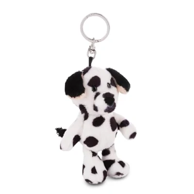 Afbeelding van Dalmatiër sleutelhanger 10 cm wit dierenhanger met metalen ring om op te hangen aan sleutels, touw, tas en meer