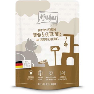Afbeelding van MjAMjAM Squeeze 6 x 300 g of 24 Rund &amp; Kalkoen (6 g)