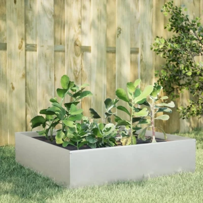 Afbeelding van vidaXL Plantenbak verhoogd 100x100x25 cm roestvrijstaal