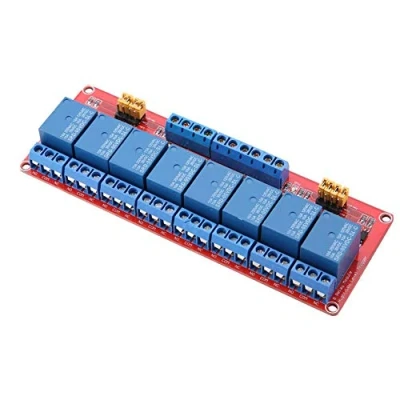 Afbeelding van 8 kanaals relaismodulekaart, Keenso laag niveau ontspanningsuitbreidingskaart met optokoppeling voor Arduino 5 V/12 V/24 V (12 V)