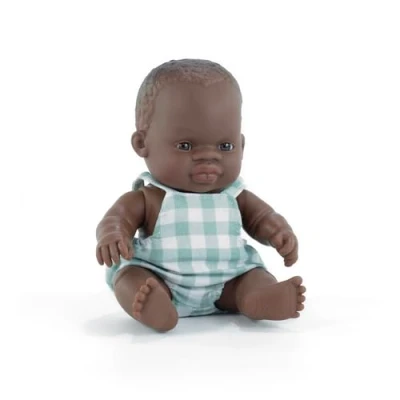 Afbeelding van Miniland Afrikaanse meisjespop, 21 cm, gemaakt in Spanje met vanille aroma. Anatomisch correct. My Friends &amp; Me Collection