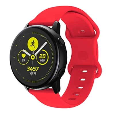 Afbeelding van Cadorabo Siliconen bandje 22mm geschikt voor Samsung Galaxy Gear S3 / 2 in ROOD Vervangingsmanchet Huawei Watch GT Pro Ticwatch enz.