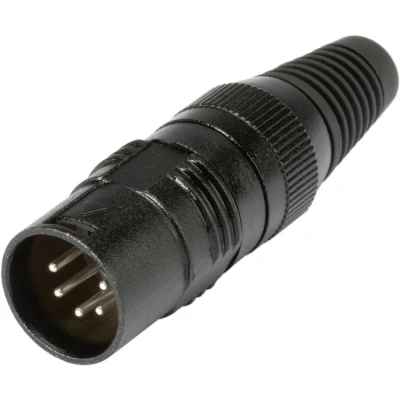 Afbeelding van Hicon HI X5CM M XLR connector Stekker, recht Aantal polen: 5 Zwart 1 stuk(s)