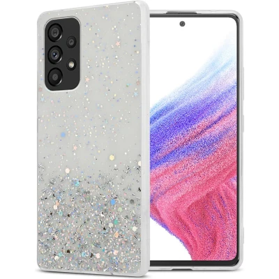 Afbeelding van Cadorabo Hoesje geschikt voor Samsung Galaxy A53 5G in Transparant met Glitter Beschermhoes van flexibel TPU silicone fonkelende glitters Case Cover Etui