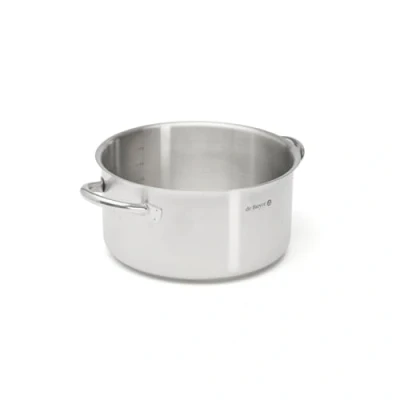 Afbeelding van De Buyer Kookpan zonder deksel van roestvrij staal PRIM&#039;APPETY 24 cm PFAS vrij, 18/10 professionele kwaliteit, dikke magnetische bodem voor gecontroleerd koken, alle