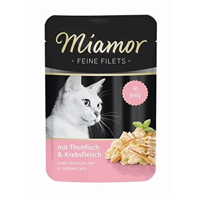 Afbeelding van 6x100g Fijne Filets Tonijn in Krab gelei Miamor Kattenvoer