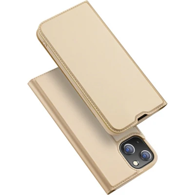 Afbeelding van iPhone 13 Pro Hoesje Dux Ducis Skin Book Case Goud