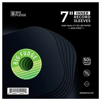 Afbeelding van BIG FUDGE Vinyl Platenalbum 18 cm Platenhoezen x 50 Stuks Speciale Zwaargewicht &amp; Zuurvrije Zwarte Editie Slanke Anti Statische voor Single LPs
