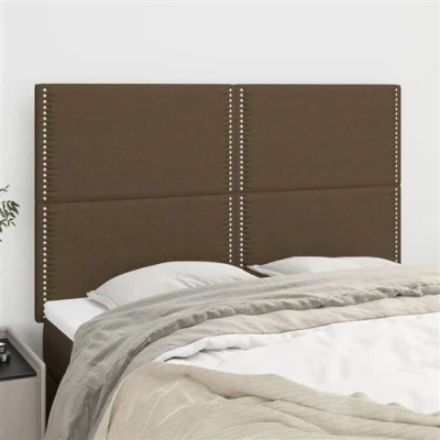 Afbeelding van vidaXL Hoofdborden 4 st 72x5x78/88 cm stof donkerbruin
