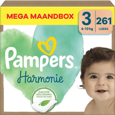 Afbeelding van Pampers Harmonie Maat 3 Mega Maandbox 261 stuks 6/10 KG