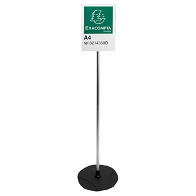 Afbeelding van Exacompta Ref. 8214358D 1 staande standaard PMMA/ALU A4 portret Afmetingen 270 x 1000 mm PMMA (acryl) voor dockinghouders, informatie Kleur zwart/alu/kristal