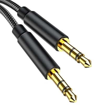 Afbeelding van Gulemfy Auxiliary Cable 3,5 mm audio jack kabel [1,2 m] stereo naar kabel, nylon gevlochten metalen connectoren, compatibel met auto radio smartphone headset tablet luidsprekers