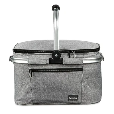 Afbeelding van bomoe koeltas picknickmand opvouwbaar IceBreezer K37 37,5x25x23,5 cm 22 liter perfect voor barbecues of boodschappen