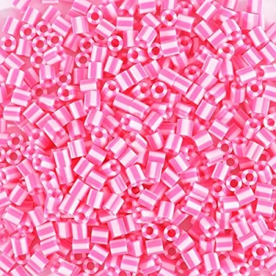 Afbeelding van Vaessen Creative Tweekleurige strijkparels, roze, fuchsia, 550 stuks, doe het zelf, voor kinderen, sieraden maken, decoratie, huis en andere creatieve vrijetijdsideeën, 5 mm, één maat