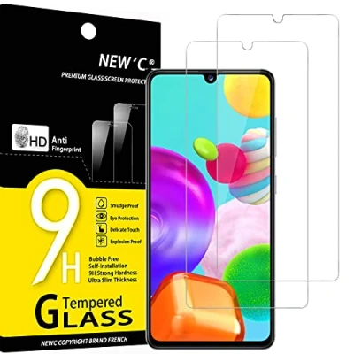 Afbeelding van NEW&#039;C 2 Stuks, Screen Protector voor Samsung Galaxy A41, Gehard Glass Schermbeschermer Film 0.33 mm ultra transparant, resistent, anti kras, vingerafdrukken