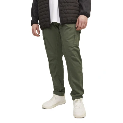 Afbeelding van Jack &amp; Jones pantalon heren cargo wijde fit groen effen 40/34