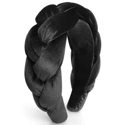 Afbeelding van DRESHOW Serre tête en Velours Tressé pour Femme Bandeaux Tresse Vintage têtes Bandeau Cheveux Élégant Filles