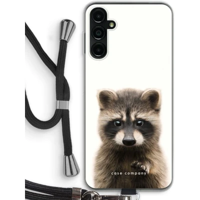 Afbeelding van Case Company® hoesje met Koord geschikt voor Samsung Galaxy A14 Rocco Telefoonhoesje Zwart Bescherming aan alle Kanten en Over de Schermrand
