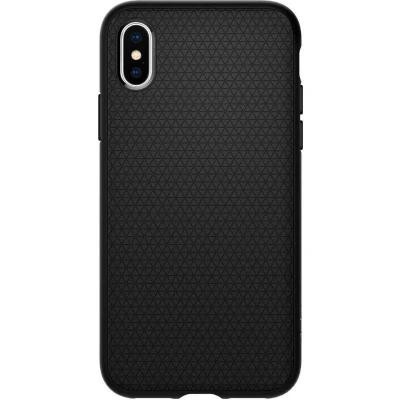 Afbeelding van Spigen Liquid Air case iPhone XS hoesje Mat zwart