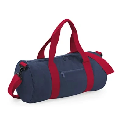 Image de Sac de voyage toile 20 L Varsity Barrel Bag BG140 bleu marine et rouge