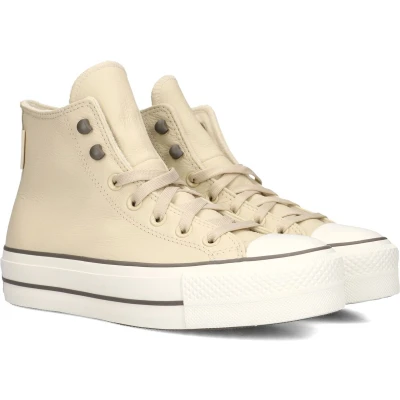 Afbeelding van Converse Chuck Taylor All Star Lift Hi Sneakers Leren Sneaker Dames Beige Maat 37,5