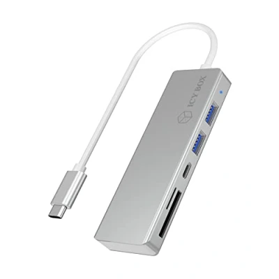 Afbeelding van ICY BOX USB C (USB 3.2 Gen 2) multiport hub 3 poorten Zilver