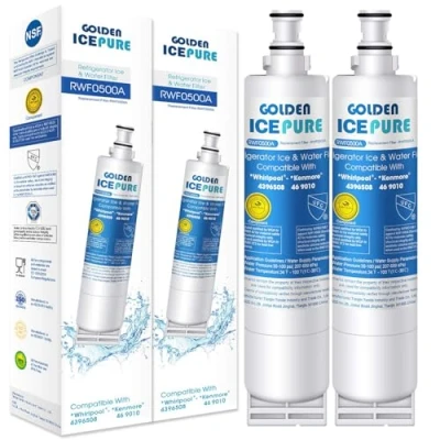 Afbeelding van Koelkast Waterfilter Vervanging Voor Whirlpool SBS002 S20BRS 4396508 481281729632 SBS004 EDR5RXD1 Kenmore 46 9908 9010 pak van 2 door GOLDEN ICEPURE (factuur beschikbaar)