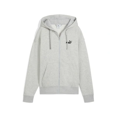 Image de PUMA Hoodie confort zippé à petit logo N 1 ESS Femme, Vêtements, Light Gris Heather, XXL