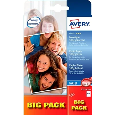 Afbeelding van Avery Zweckform Everyday C2570 100 Fotopapier 10 x 15 cm 180 g/m² vellen Glanzend