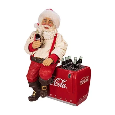 Afbeelding van KURTADLER Kerstfiguur Kerstman Coca Cola PVC en rode stof H 26,5 cm
