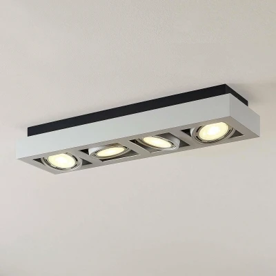 Afbeelding van Plafondspot Ronka, 65 cm, 4 lamps, wit, metaal, GU10