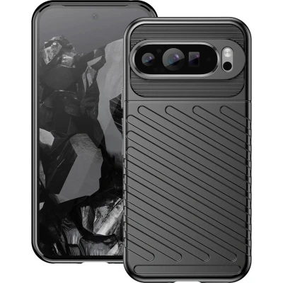 Afbeelding van iMoshion Hoesje Geschikt voor Google Pixel 9 Pro Siliconen Rugged Shield Backcover Zwart
