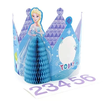 Afbeelding van 2 6 jaar Hallmark Frozen verjaardagskaart personaliseerbaar Disney 3D papieren krans ontwerp WOW