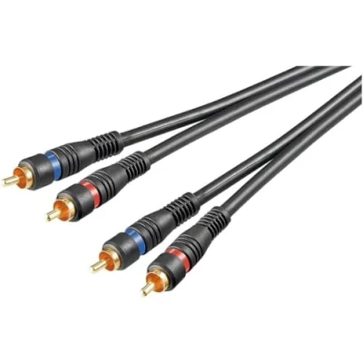 Image de CABLE AUDIO STEREO 2 RCA blindé OFC 99.99% 3 m