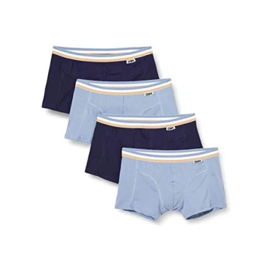 Afbeelding van Dim Boxershorts voor heren, EcoDIM katoen, stretch, mode en comfort, 4 stuks, Artic Blauw/Denimblauw/Artic Blue/Denim Blauw