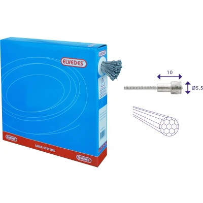 Afbeelding van Rem binnenkabel Elvedes 2000mm RVS ø1,5mm V nippel (100 stuks)