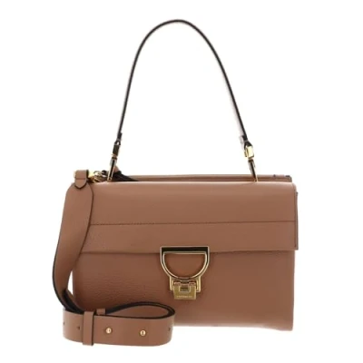 Afbeelding van COCCINELLE Leren Schoudertas Arlettis Shoulder Bag Skin Lichtbruin