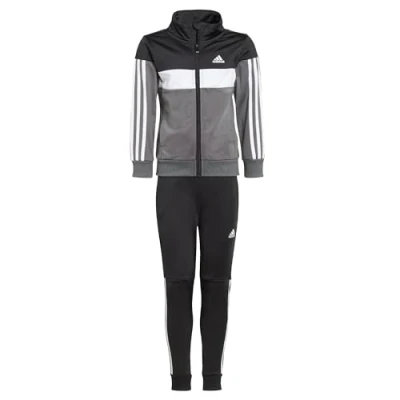 Afbeelding van adidas Tiberio 3 Stripes Colorblock Shiny Track Suit Kids, zwart/wit/grijs Five, 4 jaar