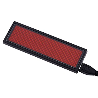 Afbeelding van LED Scroll Teken Naam Badge Programmeerbare Bericht Display Panel 3.7V 240mA USB Voeding met Ingebouwde Batterij 110V